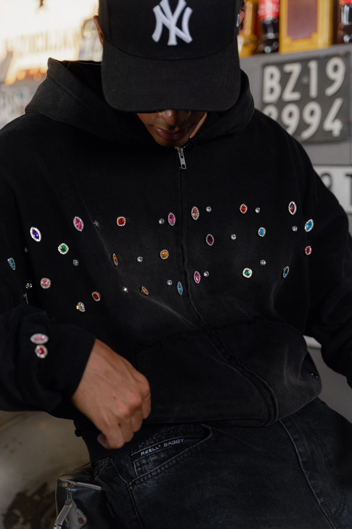 Stone Zip-Hoodie